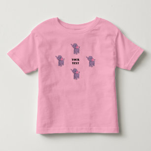 Camiseta Bela imagem de Elefante Fofo Olhando Seu Texto