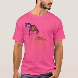 Camiseta Bela Krishna Jogando Flauta Tshirt Vintage Eff