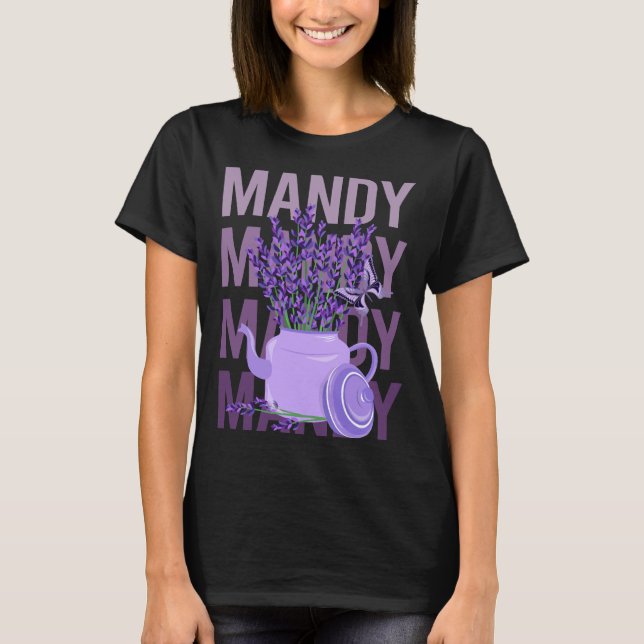 Camiseta Bela Lavanda - Nome Mandy (Frente)