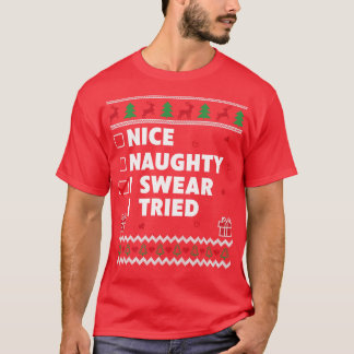 Camiseta Bela Lista de Malditos Design de Natal Engraçado S