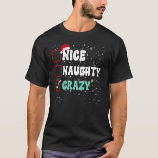 Camiseta Bela Lista de Natal Louca Xmas Santa Claus