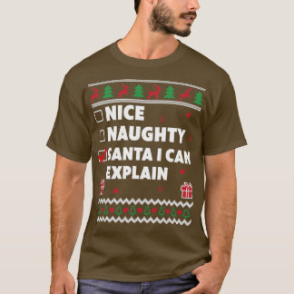 Camiseta Bela Lista Maldita Design de Natal Engraçado Eu Po