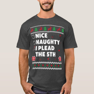 Camiseta Bela lista travessa Design de Natal feia Plea