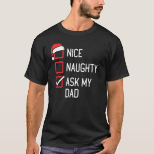Camiseta Bela lista travessa Pergunte ao meu Pai de Natal