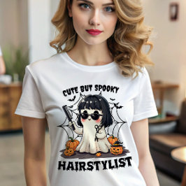 Camiseta Bela, mas assustadora, Hairstylist Halloween Barbe