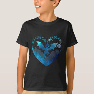 Camiseta Bela Menina Que Adora Dragões Arrasta Coração Boni