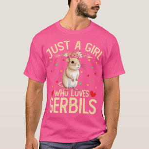 Camiseta Bela Menina Que Ama A Floral Dos Gerbils