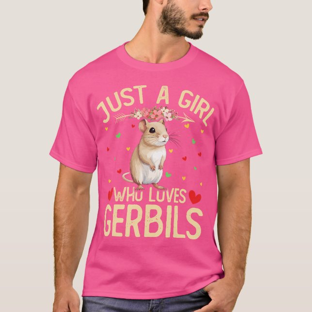 Camiseta Bela Menina Que Ama A Floral Dos Gerbils (Frente)