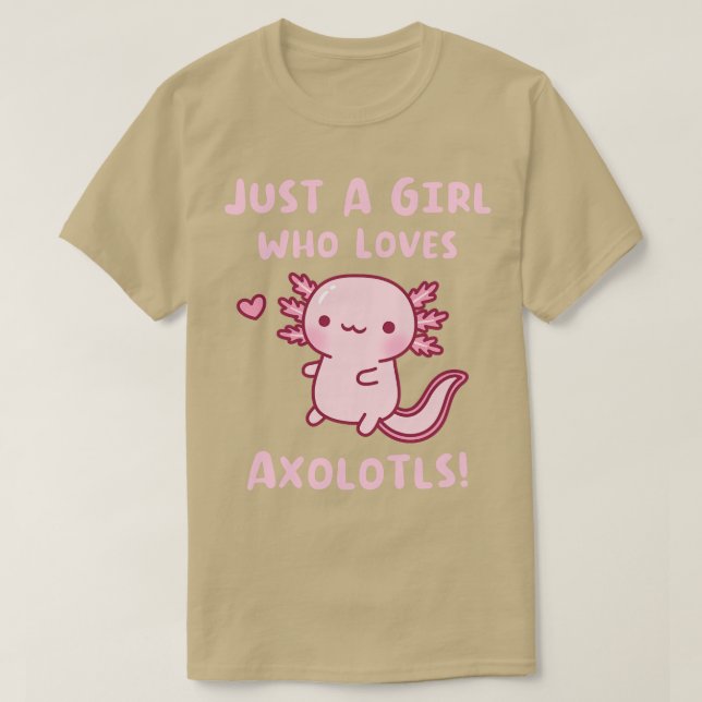 Camiseta Bela Menina Que Ama Axolotls (Frente do Design)