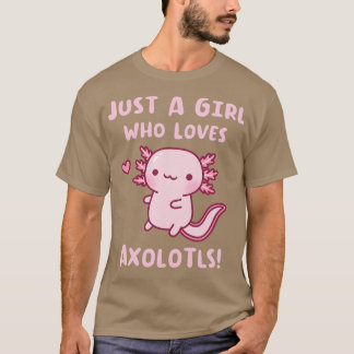 Camiseta Bela Menina Que Ama Axolotls