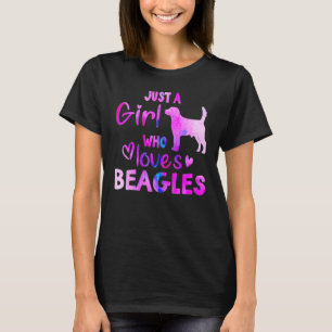 Camiseta Bela Menina Que Ama Beagles Cachorros Meninas