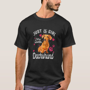 Camiseta Bela Menina Que Ama Cão De Dachshund