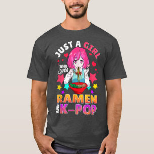 Camiseta Bela Menina Que Ama KPop E Ramen Meninas Wo