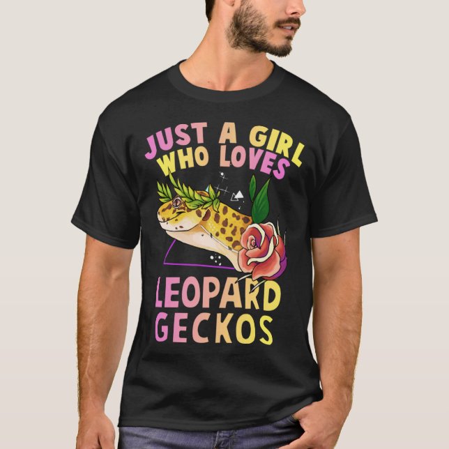 Camiseta Bela Menina Que Ama Leopard Geckos Lizard R (Frente)