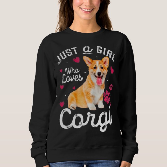 Camiseta Bela Menina Que Ama O Cachorro Corgi (Frente)