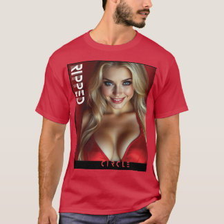 Camiseta Bela Mulher em Círculo Ripado
