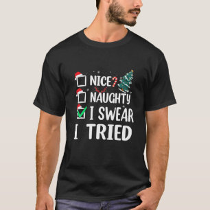 Camiseta Bela Noção Que Juro Tentei A Lista De Natal Xmas