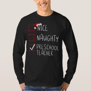 Camiseta Bela Noite de Natal de Professora da Pré-escola