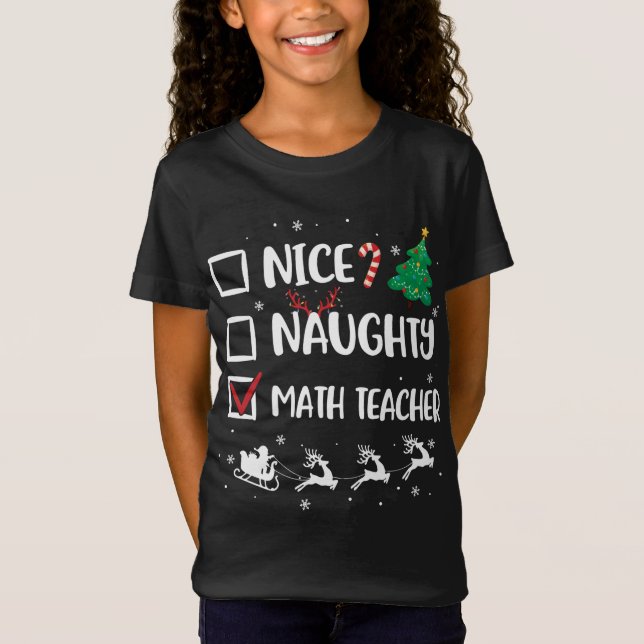 Camiseta Bela Noite De Professora De Matemática De Natal Pa (Frente)