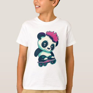 Camiseta Bela Panda Bela com Mohawk Skater Panda