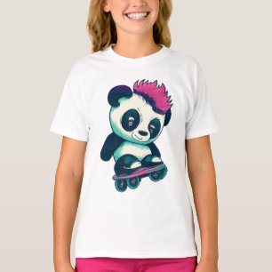 Camiseta Bela Panda Bela com Mohawk Skater Panda