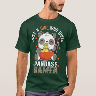 Camiseta Bela Panda Só Uma Menina Que Ama Pandas e Ramen