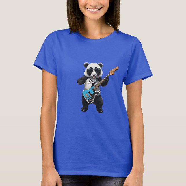 Camiseta Bela Panda Tocando Violão, Amantes De Panda Musica (Frente)