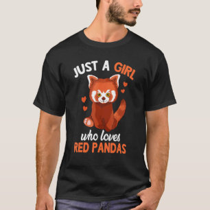 Camiseta Bela Panda Vermelha Apenas Uma Menina Que Ama Pand