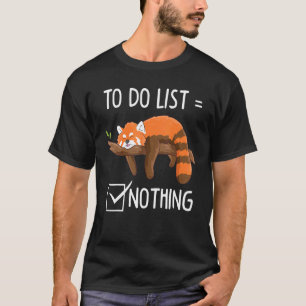 Camiseta Bela Panda Vermelha Panda Preguiçosa Cansada Para