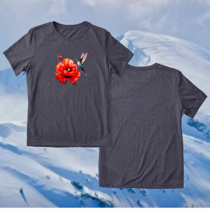 Camiseta Bela Papoula Vermelha em Toda a Sua Glória
