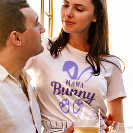 Camiseta Bela Páscoa Roxa Mamãe Coelhinho