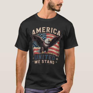Camiseta Bela Patriótica Unidos Nós Estamos Rústico EUA