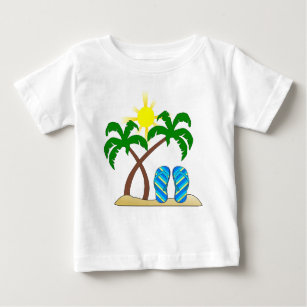 Camiseta Bela Praia com Palmeiras Bebê