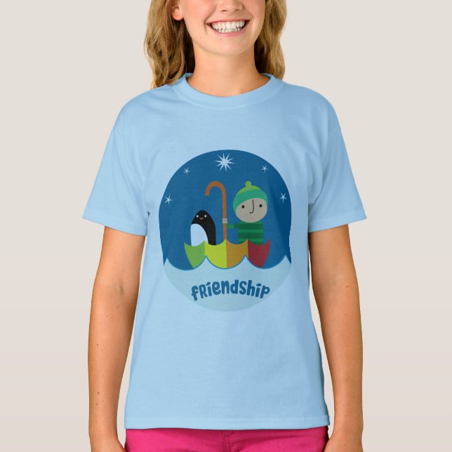 Camiseta Bela Pré-Escola K Perdida E Encontrada Amizade (Frente)