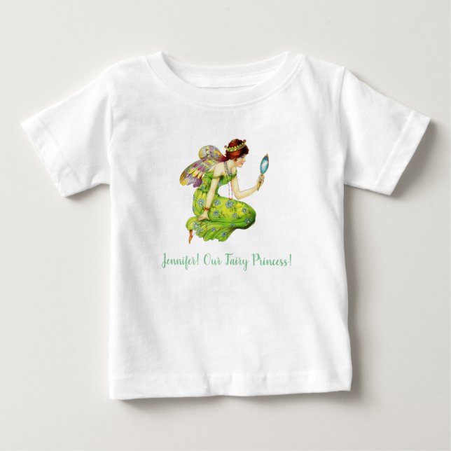 Camiseta Bela Princesa Fada com Nome Personalizado (Frente)