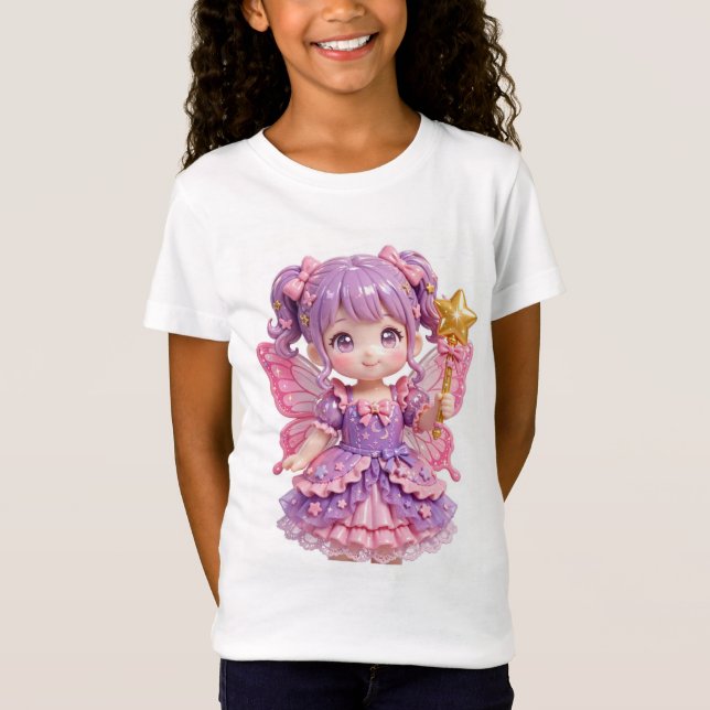 Camiseta Bela Princesa Fada Original com Varinha Estelar (Frente)