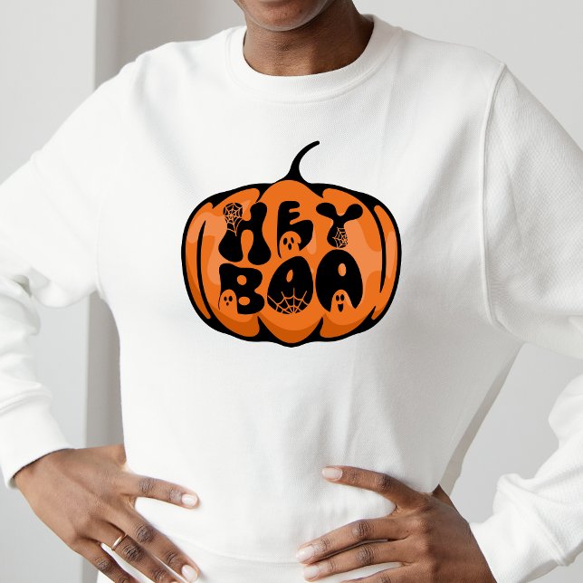 Camiseta Bela Retrô Halloween Ei Boo Pumpkin Fantasma (Criador carregado)