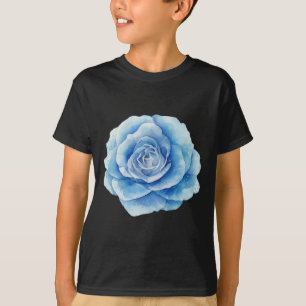 Camiseta Bela Rosa Azul Única em Ioga de Academia em Aquare