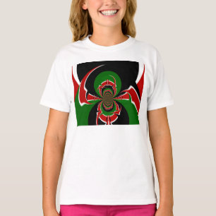 Camiseta Bela Tapeçaria do Quênia: Borboleta da Bandeira do