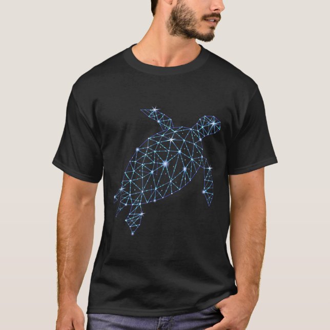 Camiseta Bela Tartaruga do Mar | Luzes e estrelas | Tartaru (Frente)