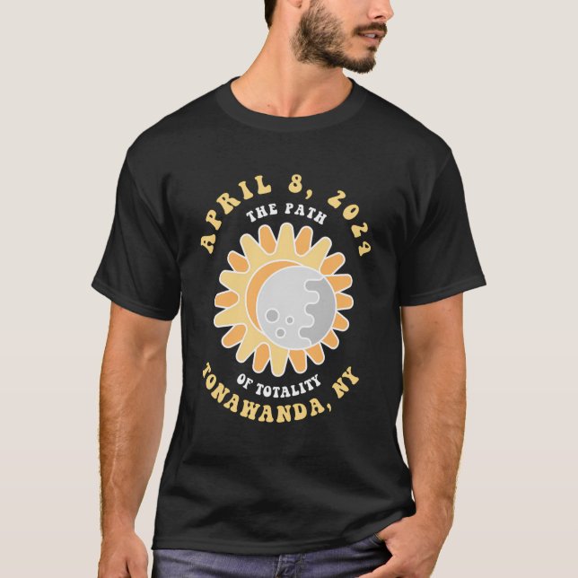 Camiseta Bela Tonawanda Nova York Eclipse Solar Abril 8 202 (Frente)