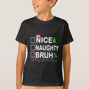 Camiseta Bela travessa Bruh Xmas Luzes adolescentes Meninos