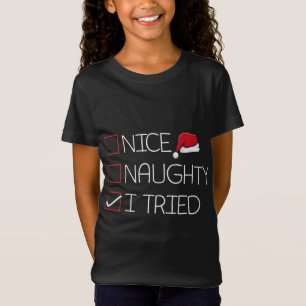 Camiseta Bela travessura Eu Tentei Natal Pajama Engraçado H