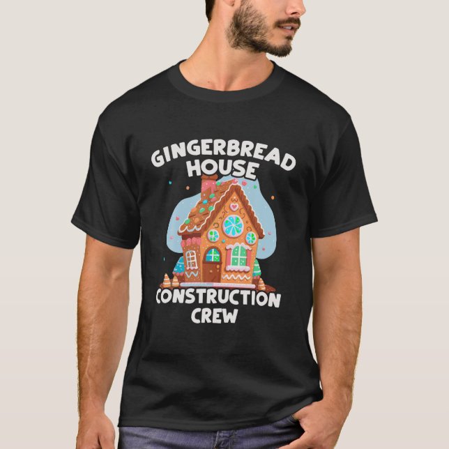 Camiseta Bela Tripulação de Construção de Pão de Natal (Frente)