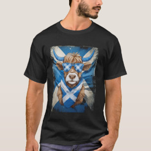 Camiseta Bela Vaca das Terras Altas Escocesas Bandeira da E