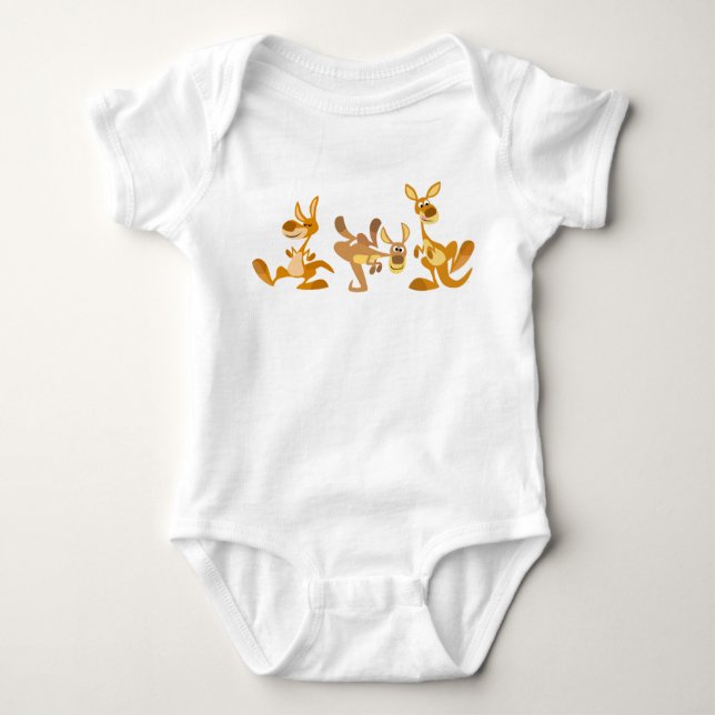 Camiseta Bela viagem de desenho animado Kangaroos Baby Clot (Frente)