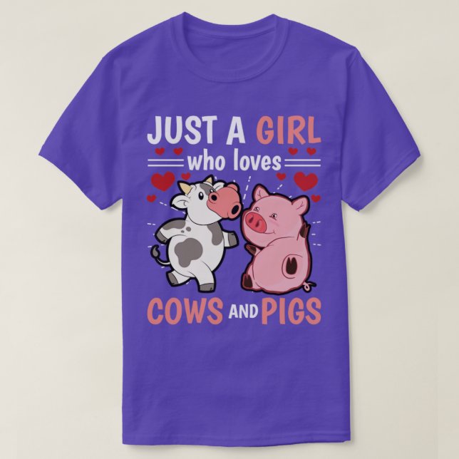 Camiseta Belas Fazendas Apenas Uma Menina Que Ama Vacas E P (Frente do Design)