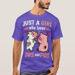 Camiseta Belas Fazendas Apenas Uma Menina Que Ama Vacas E P