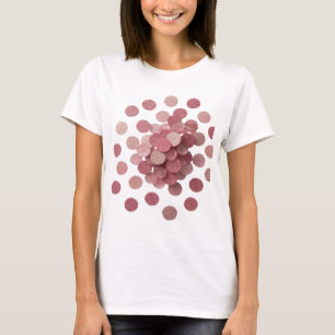 Camiseta Belas Folhas Rosa Prateadas Design Moderno