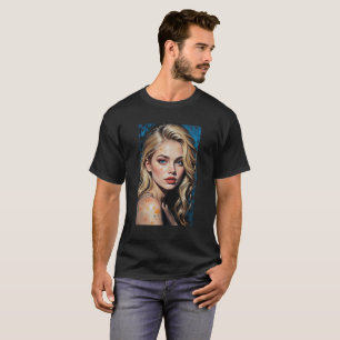 Camiseta Belas Imagens Gráficas de Vinho, Mulheres e Música